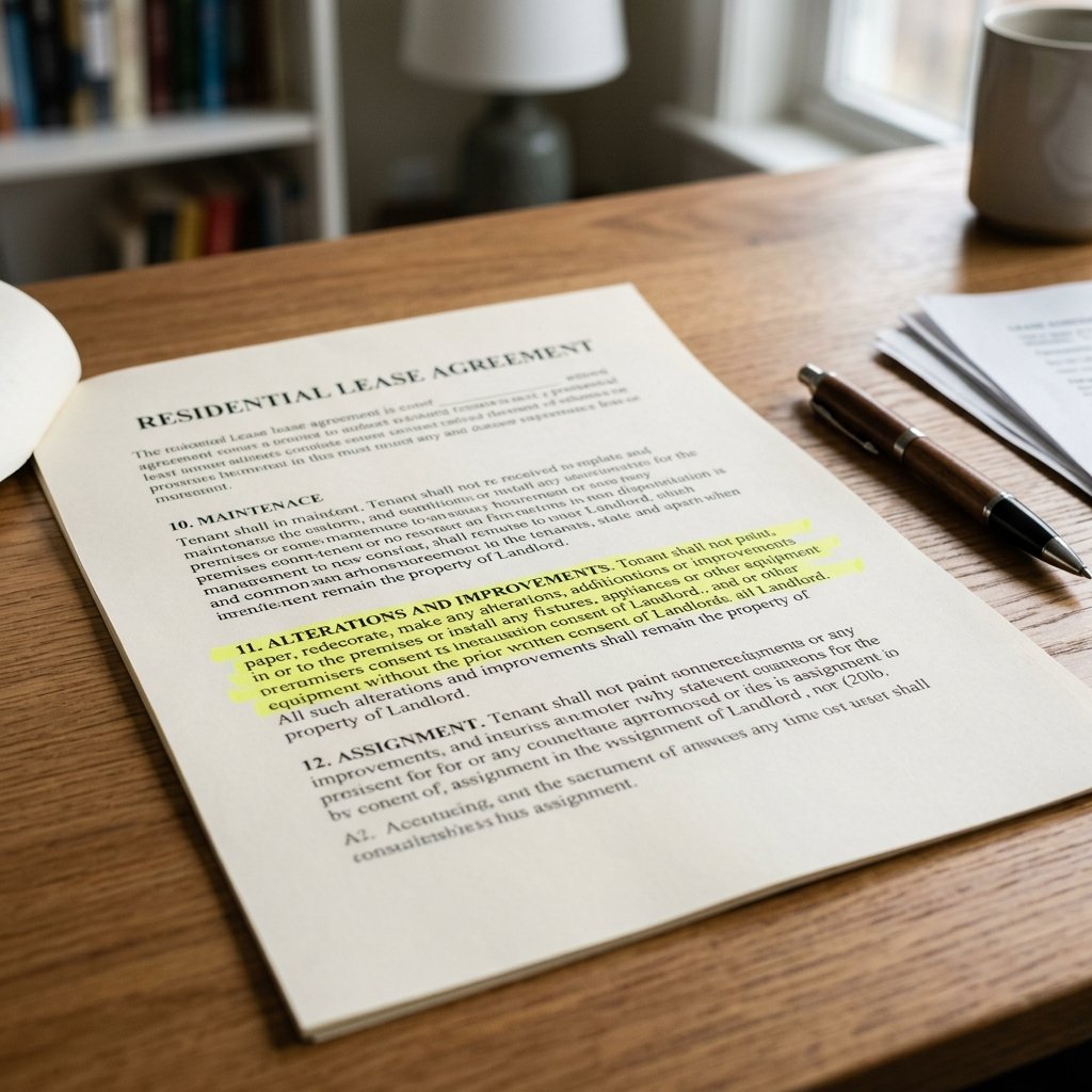 Lease agreement showing a modifications clause a renter should review