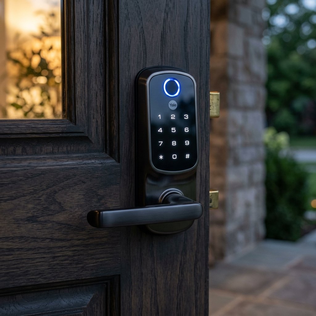 Smart lock on a modern door