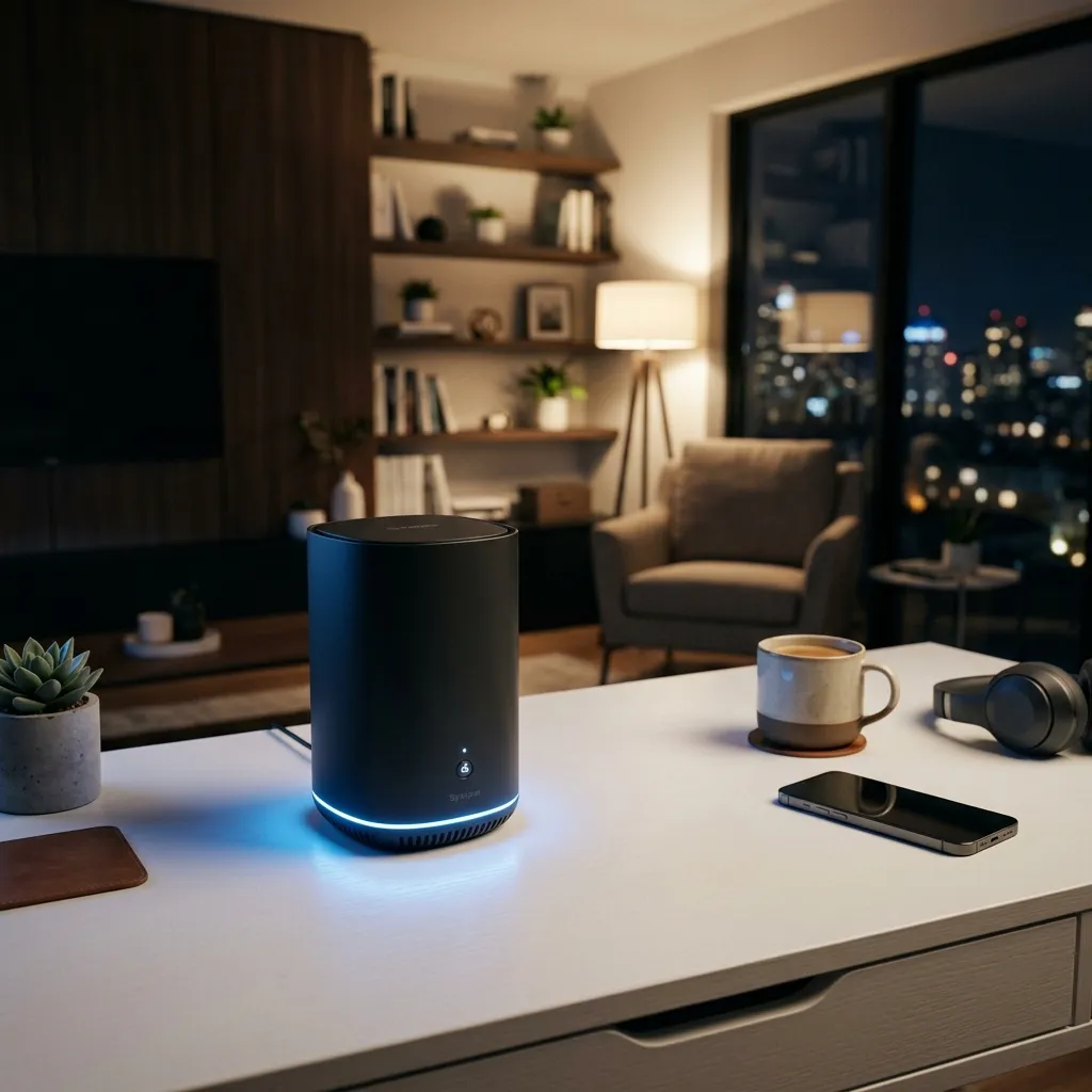 Wi-Fi 7 gateway router on modern desk