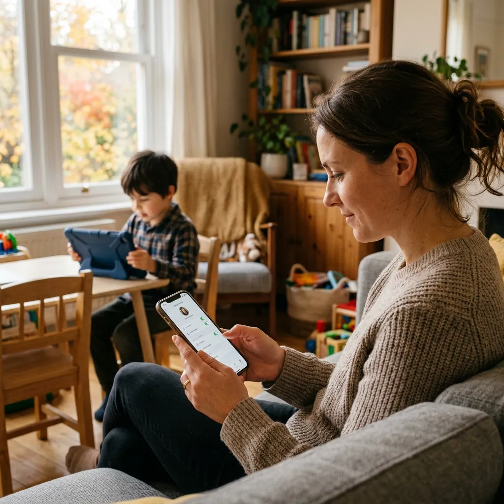 Parent reviewing phone plan