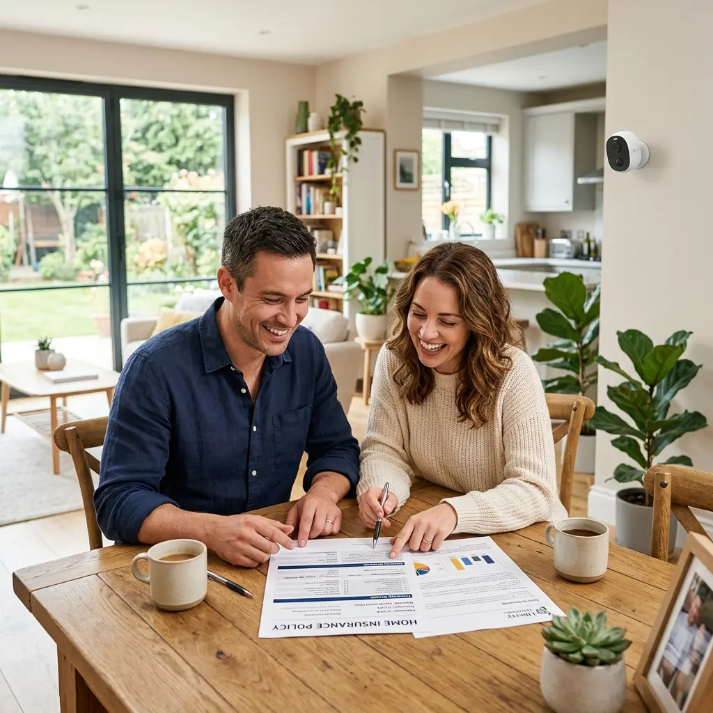 Couple reviewing insurance documents