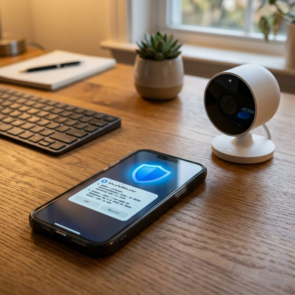 Security alert notification on smartphone