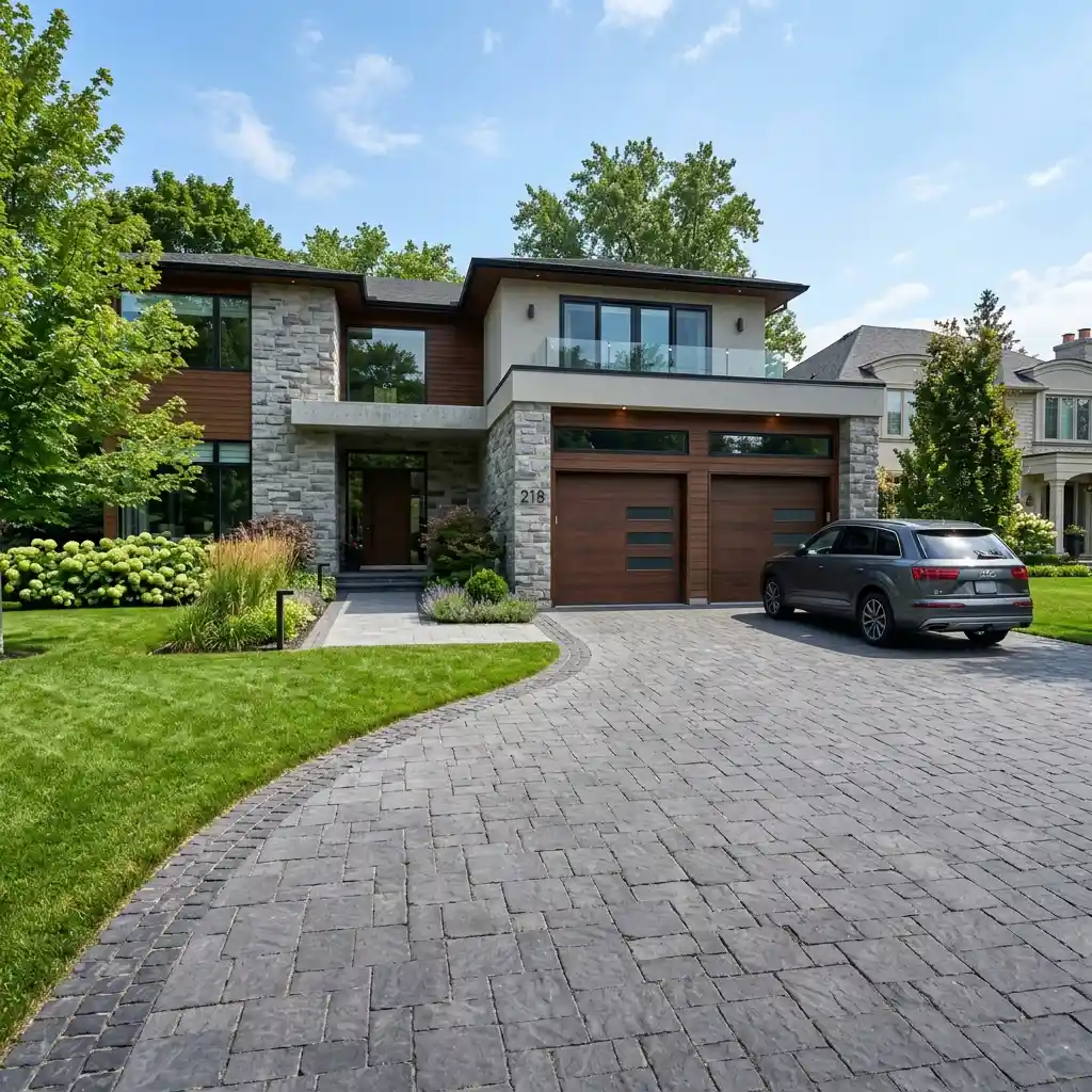 Driveway and garage entrance