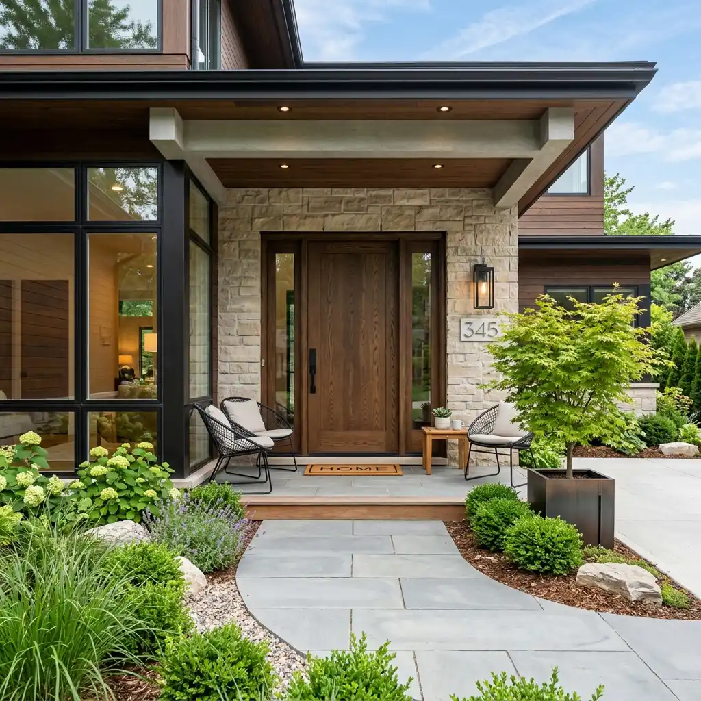 Front door and porch